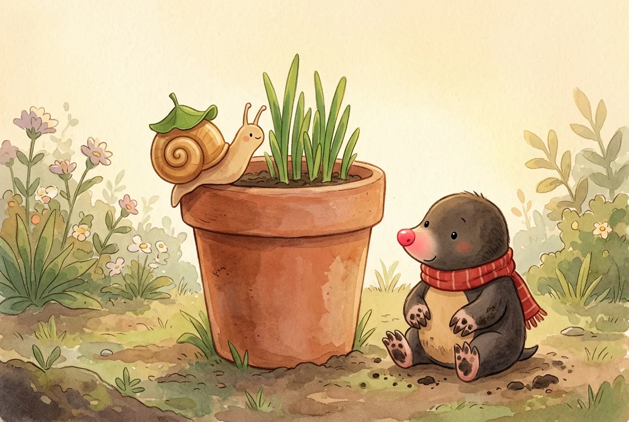 Illustration 6 from “Momo and the Hurry-Up Garden”