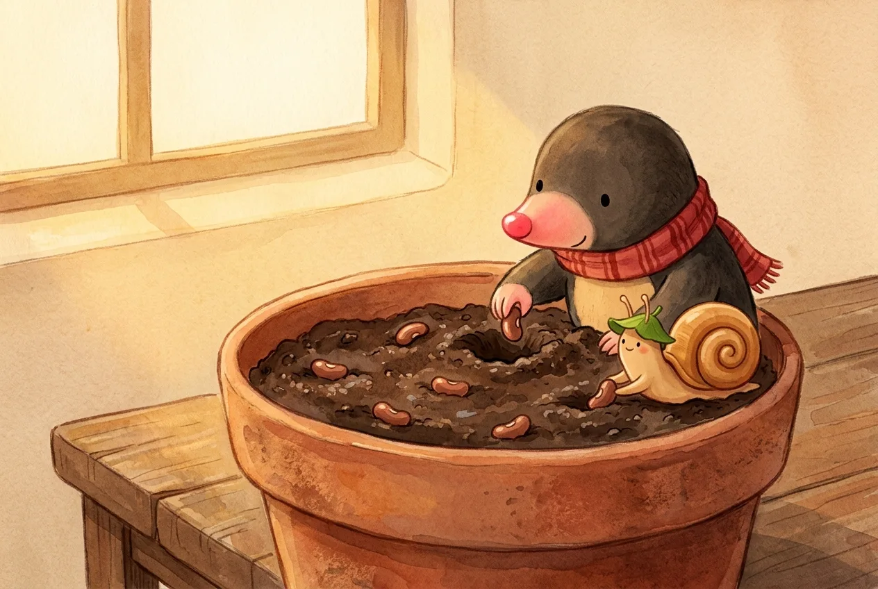 Illustration 8 from “Momo and the Hurry-Up Garden”