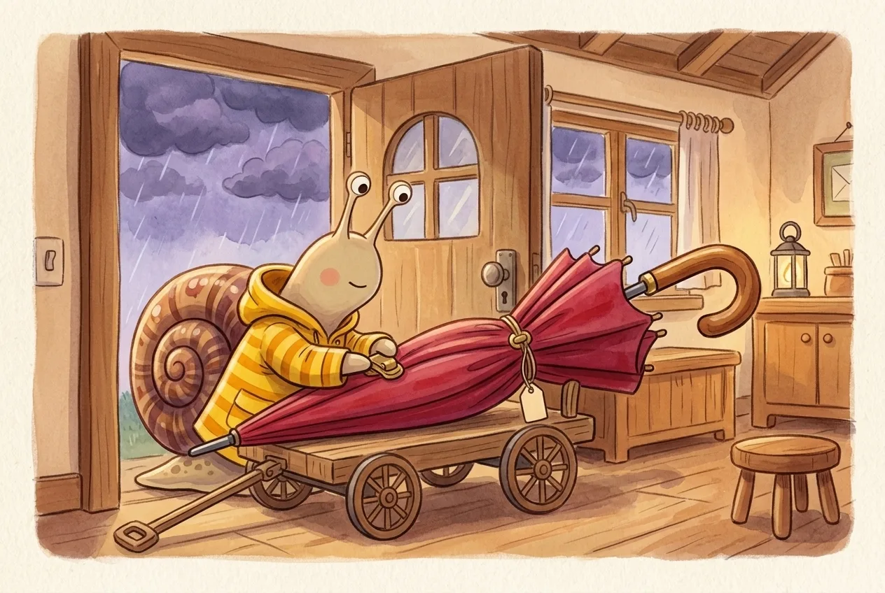 Illustration 1 from “The Umbrella That Kept Opening”